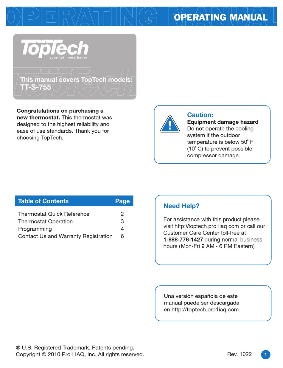 TOPTECH TT-S-755 OPERATING MANUAL Pdf Download | ManualsLib