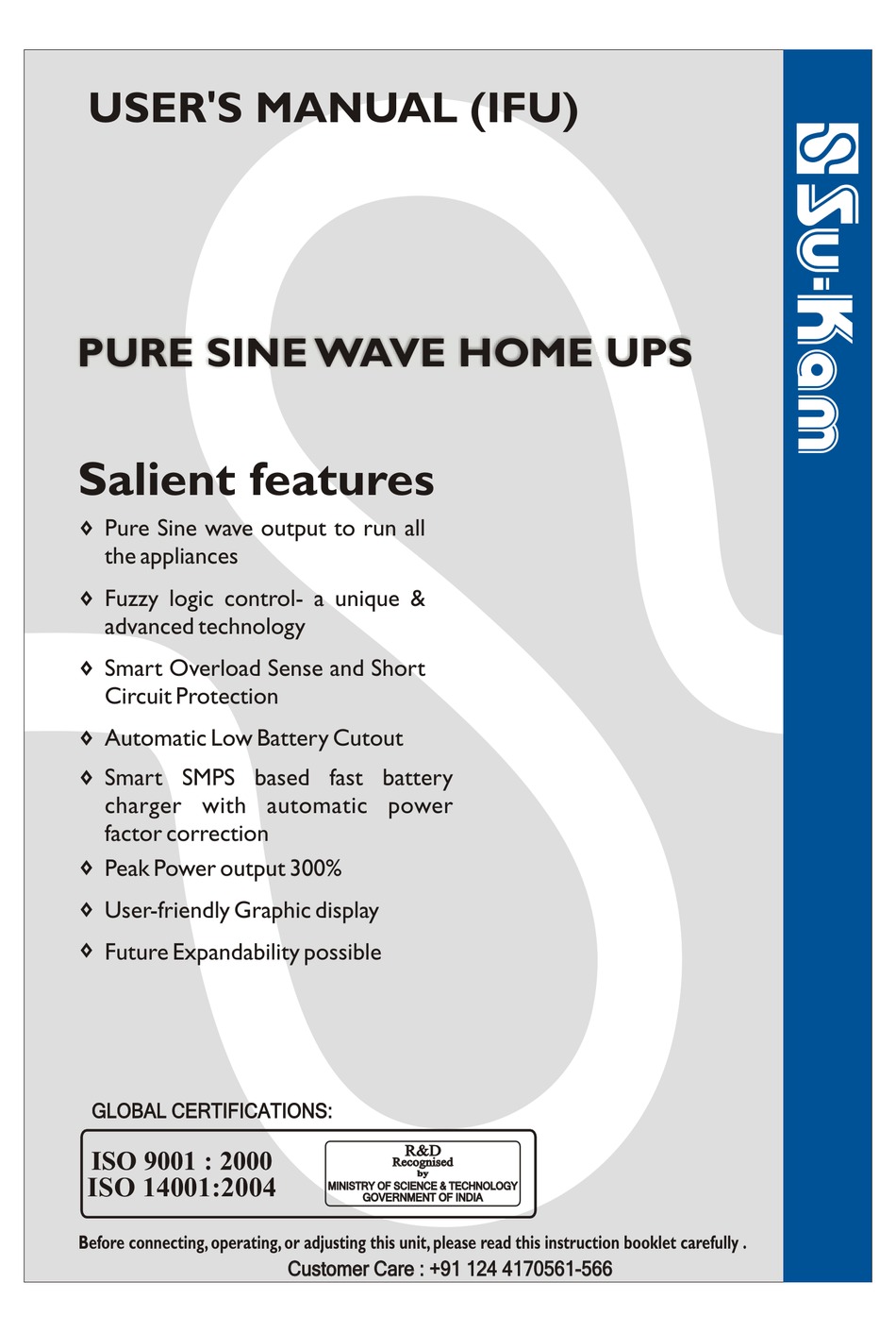 Su Kam Sturdy User Manual Pdf Download Manualslib