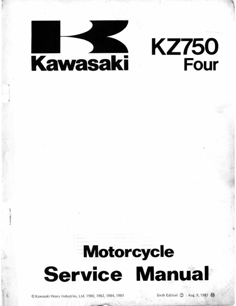 KAWASAKI Workshop Manual KZ750 LTD 750 LTD750 KZ750-H 1980 1981 1982 1983 & 1985 