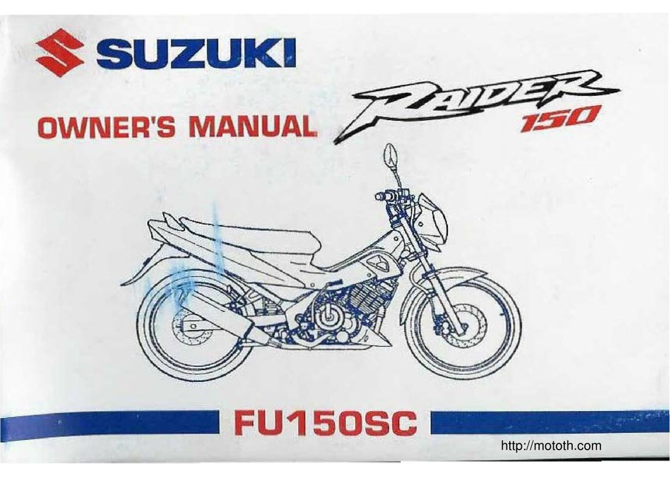 SUZUKI RAIDER 150 FU150SC OWNER'S MANUAL Pdf Download | ManualsLib