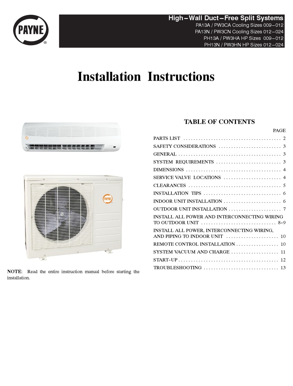 payne air conditioners troubleshooting