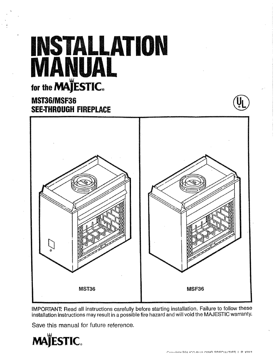 Majestic Mst36 Installation Manual Pdf Download Manualslib