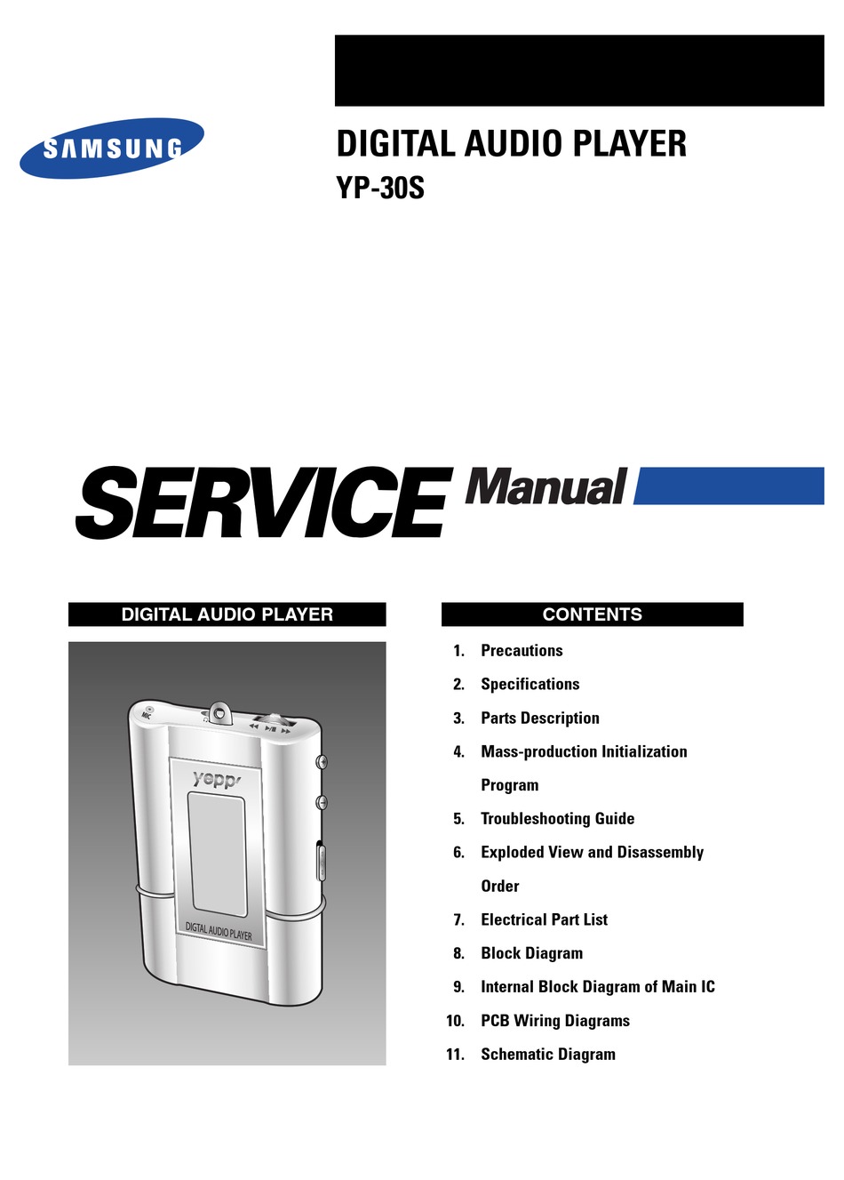 Samsung Yp 30s Service Manual Pdf Download Manualslib