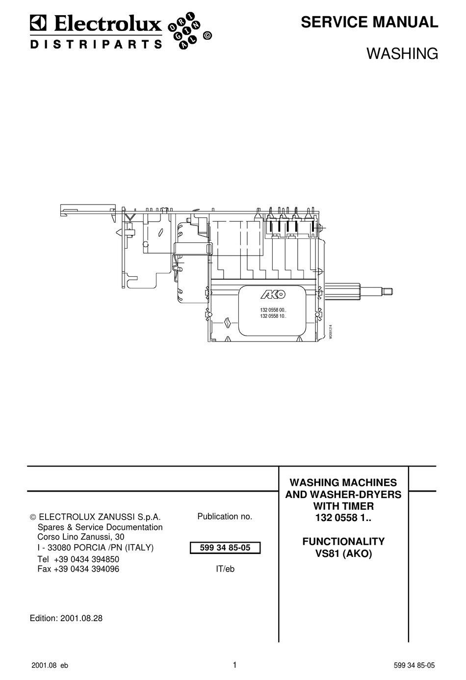 electrolux viva logic washing machine