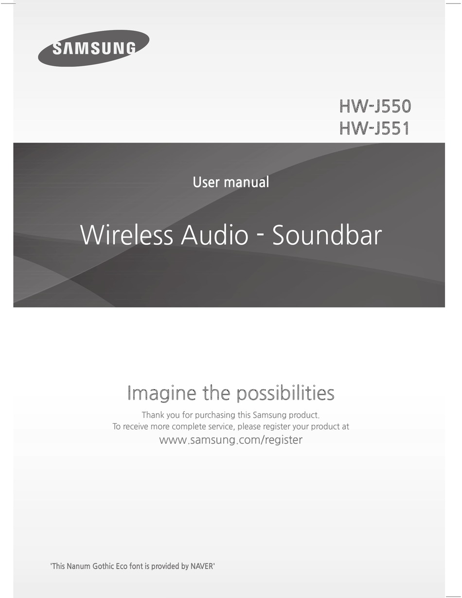 SAMSUNG HW-J550 USER MANUAL Pdf Download | ManualsLib