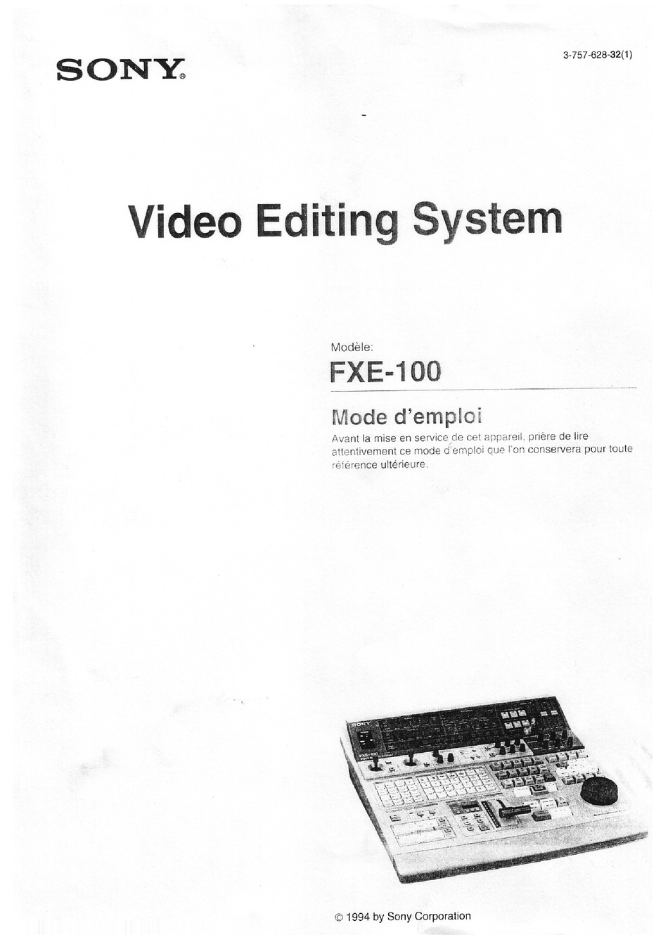 SONY FXE-100 MANUAL Pdf Download | ManualsLib