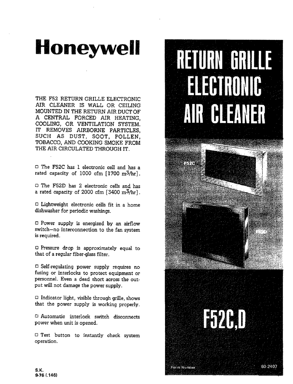 HONEYWELL F52C INSTRUCTION MANUAL Pdf Download ManualsLib