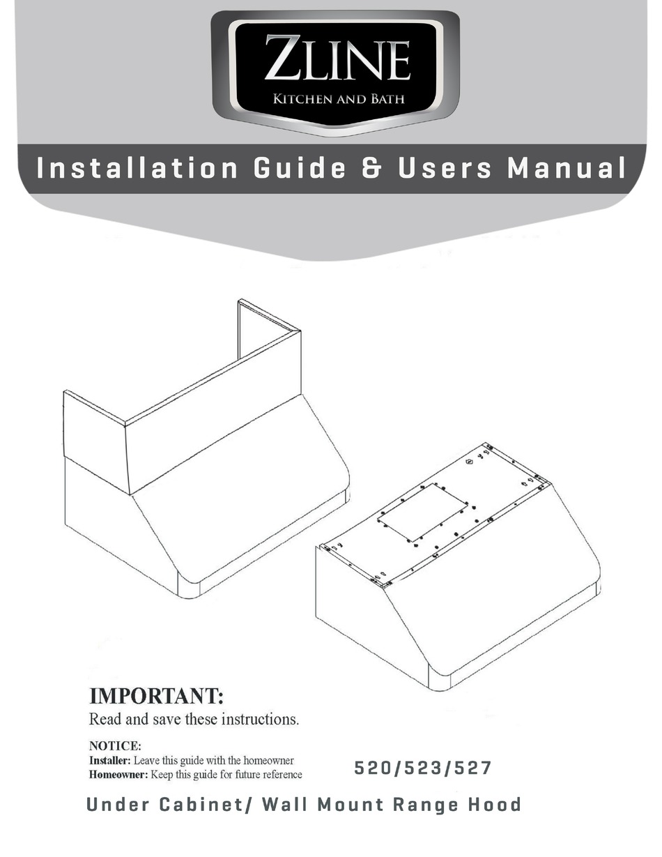 ZLINE 520 INSTALLATION MANUAL & USER MANUAL Pdf Download ManualsLib