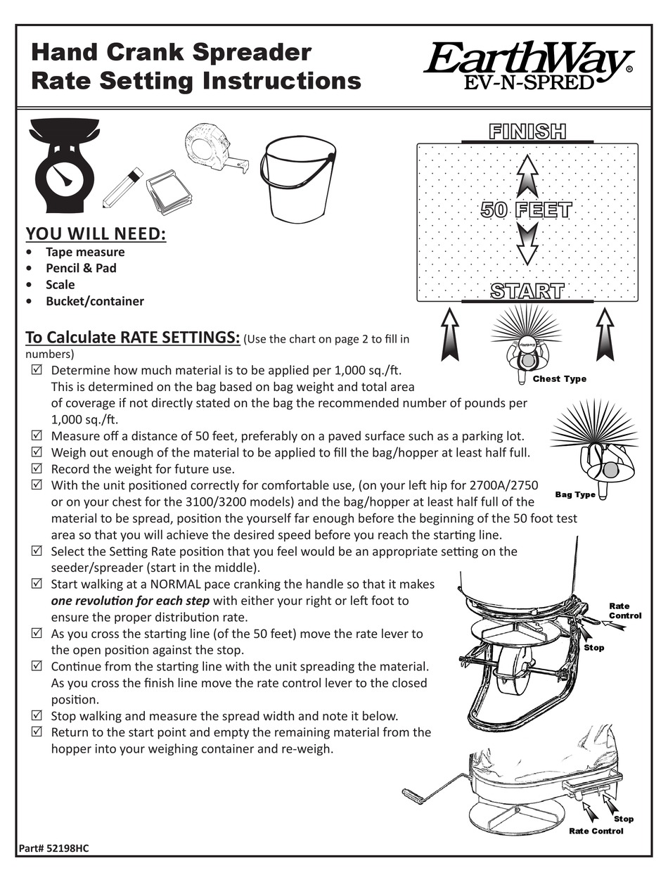 EARTHWAY HAND CRANK SPREADER SETTING INSTRUCTIONS Pdf Download ManualsLib