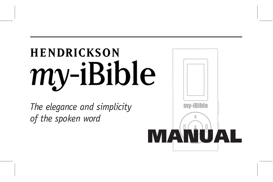 HENDRICKSON MY IBIBLE USER MANUAL Pdf Download ManualsLib