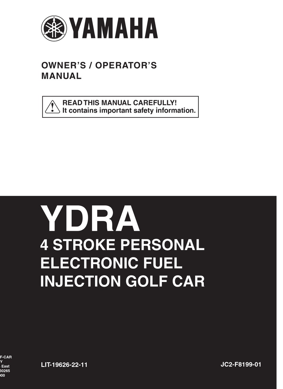 Yamaha Ydra Owner S Operator Manual