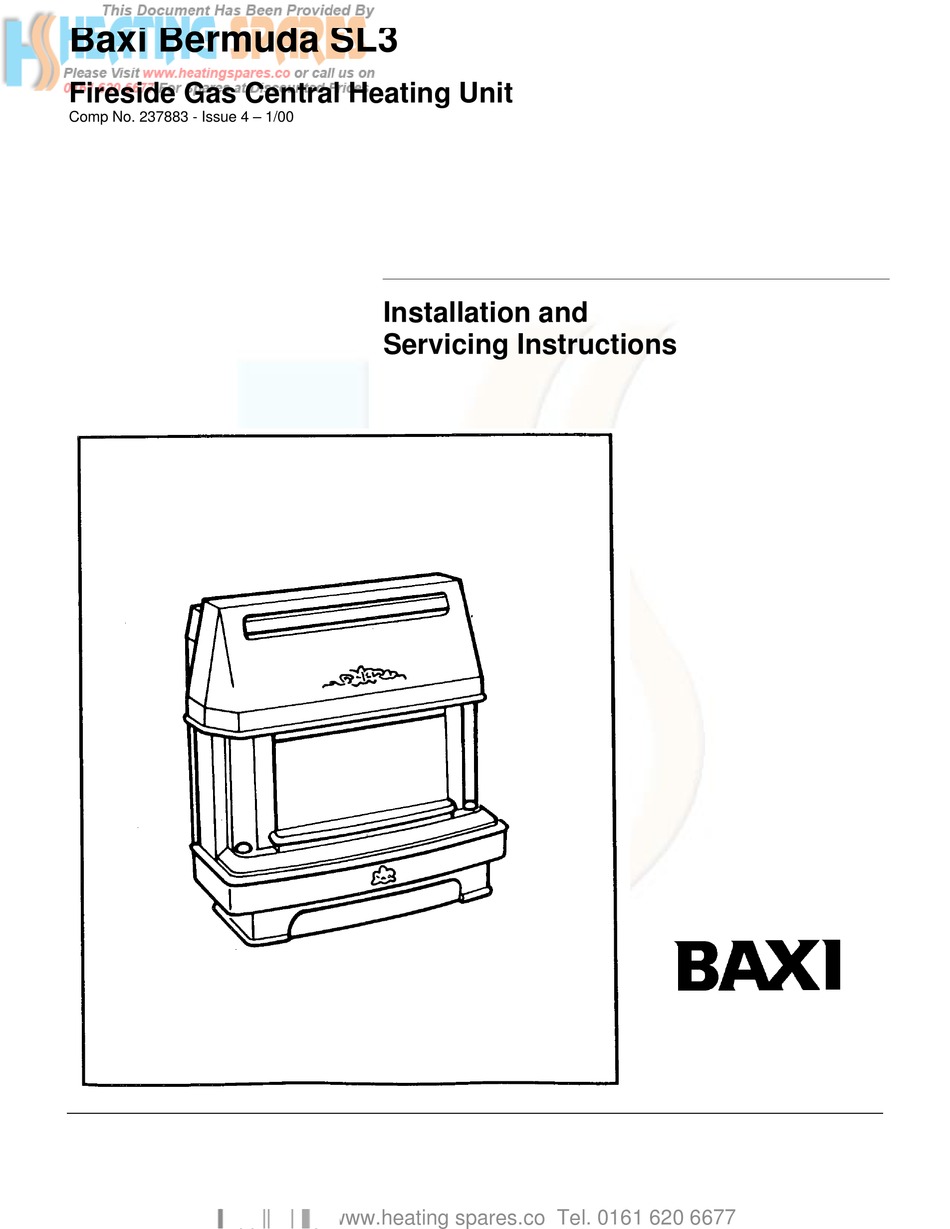 BAXI BERMUDA SL3 INSTALLATION AND SERVICING INSTRUCNIONS Pdf Download