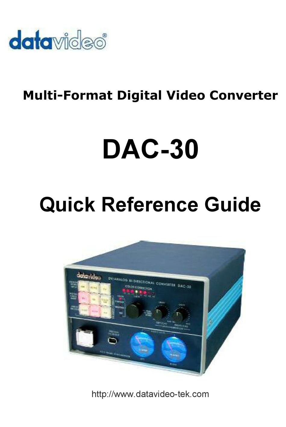 Datavideo Dac 30 Quick Reference Manual Pdf Download Manualslib