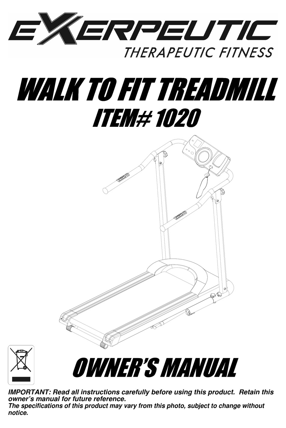 Exerpeutic 1020 fitness walking best sale electric treadmill