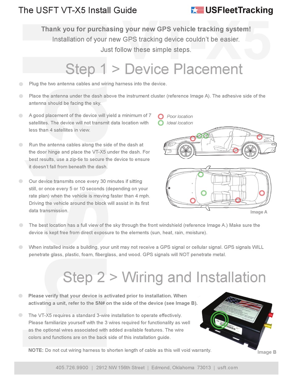 US FLEET TRACKING USFT VTX5 INSTALL MANUAL Pdf Download ManualsLib