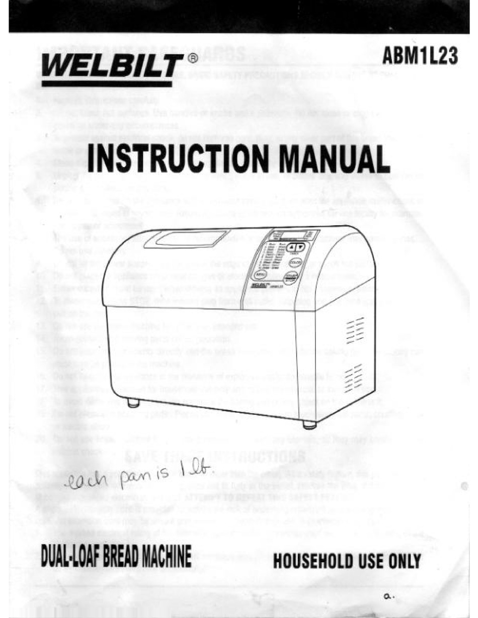 Welbilt Abm1l23 Instruction Manual Pdf Download Manualslib