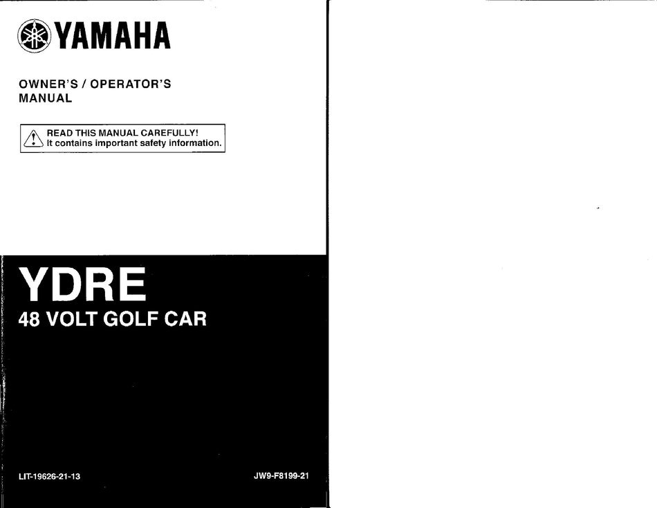 YAMAHA YDRE OWNER'S/OPERATOR'S MANUAL Pdf Download | ManualsLib