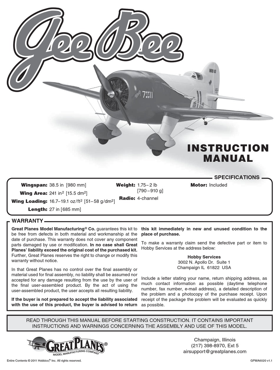 great planes gee bee