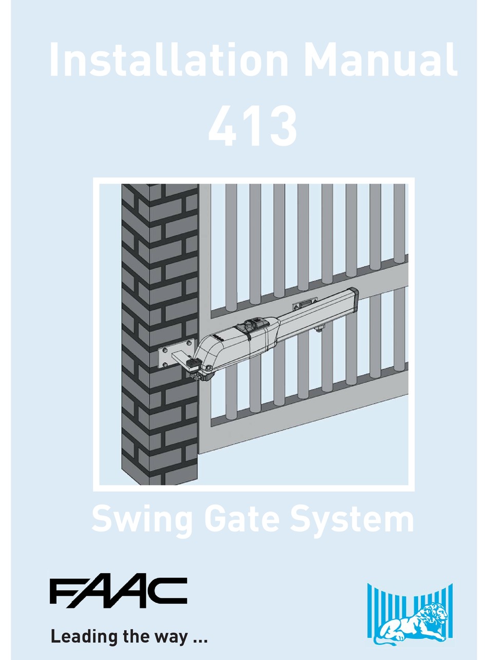 FAAC 413 INSTALLATION MANUAL Pdf Download ManualsLib
