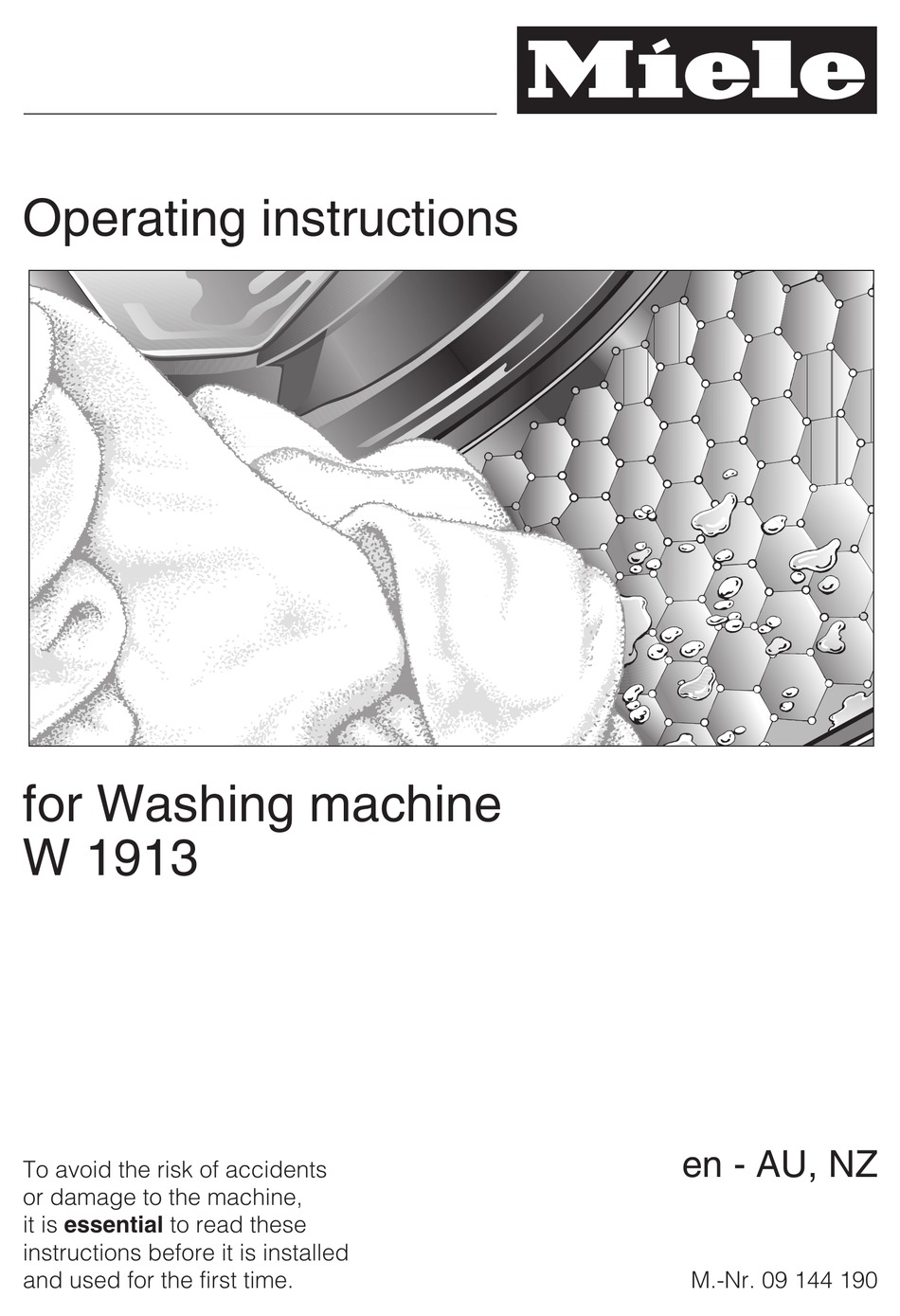 MIELE W 1913 OPERATING INSTRUCTIONS MANUAL Pdf Download ManualsLib