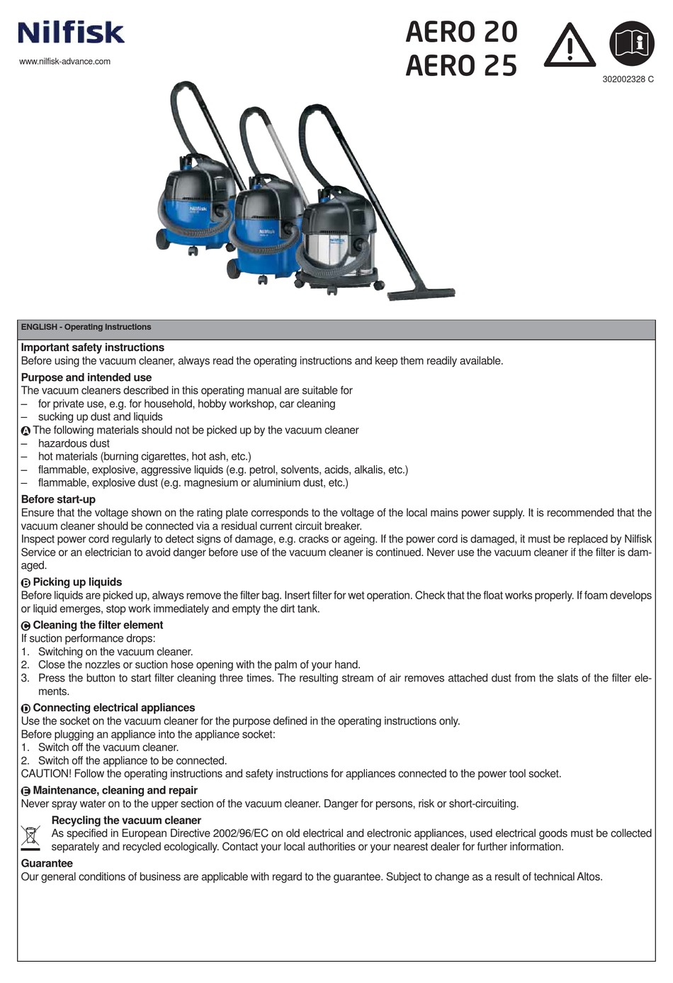 NILFISKADVANCE AERO 20 QUICK START MANUAL Pdf Download ManualsLib