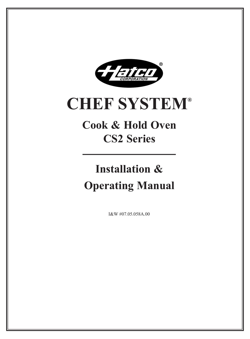HATCO CS210S INSTALLATION & OPERATING MANUAL Pdf Download ManualsLib