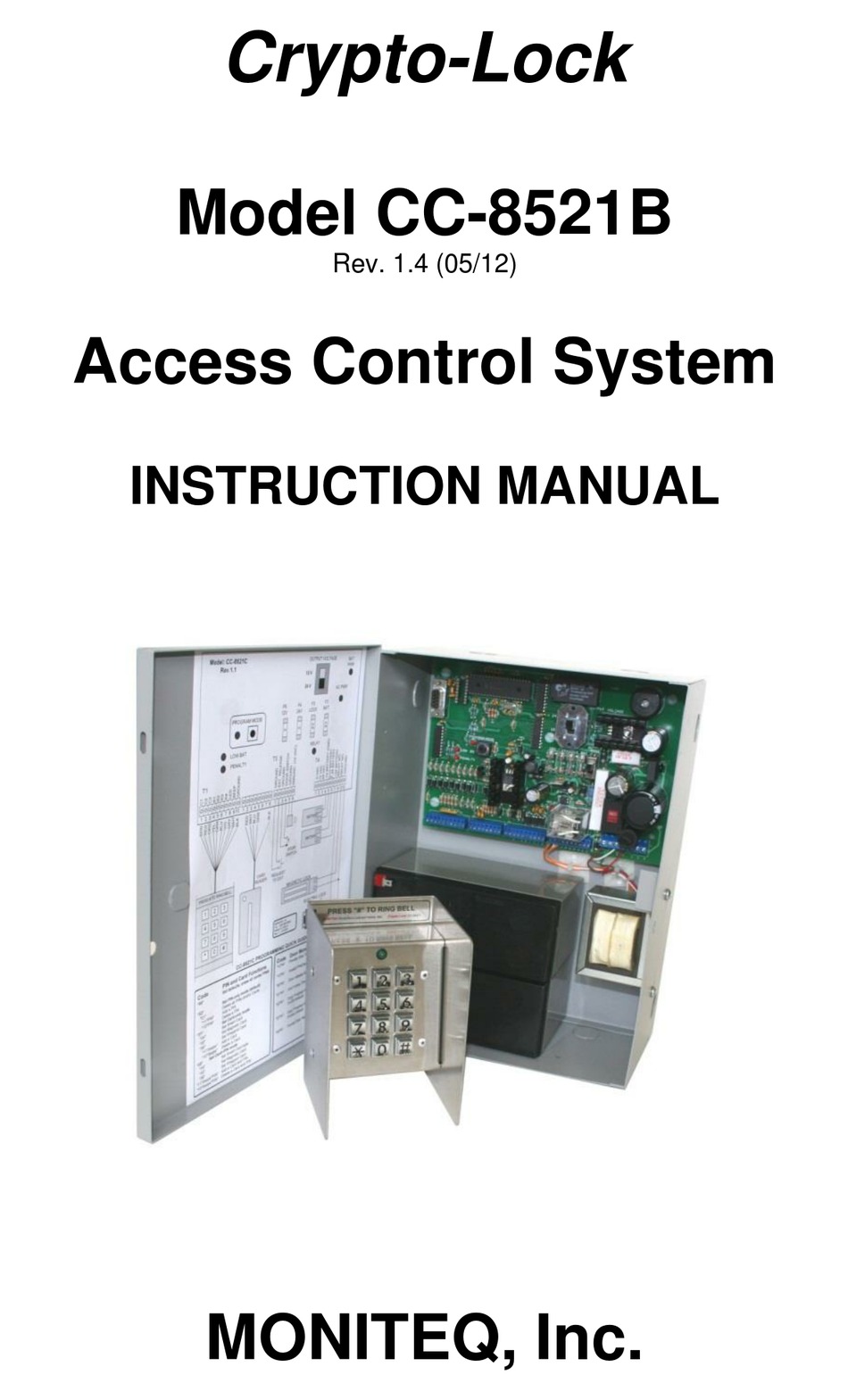 MONITEQ CRYPTO-LOCK CC-8521B INSTRUCTION MANUAL Pdf Download | ManualsLib
