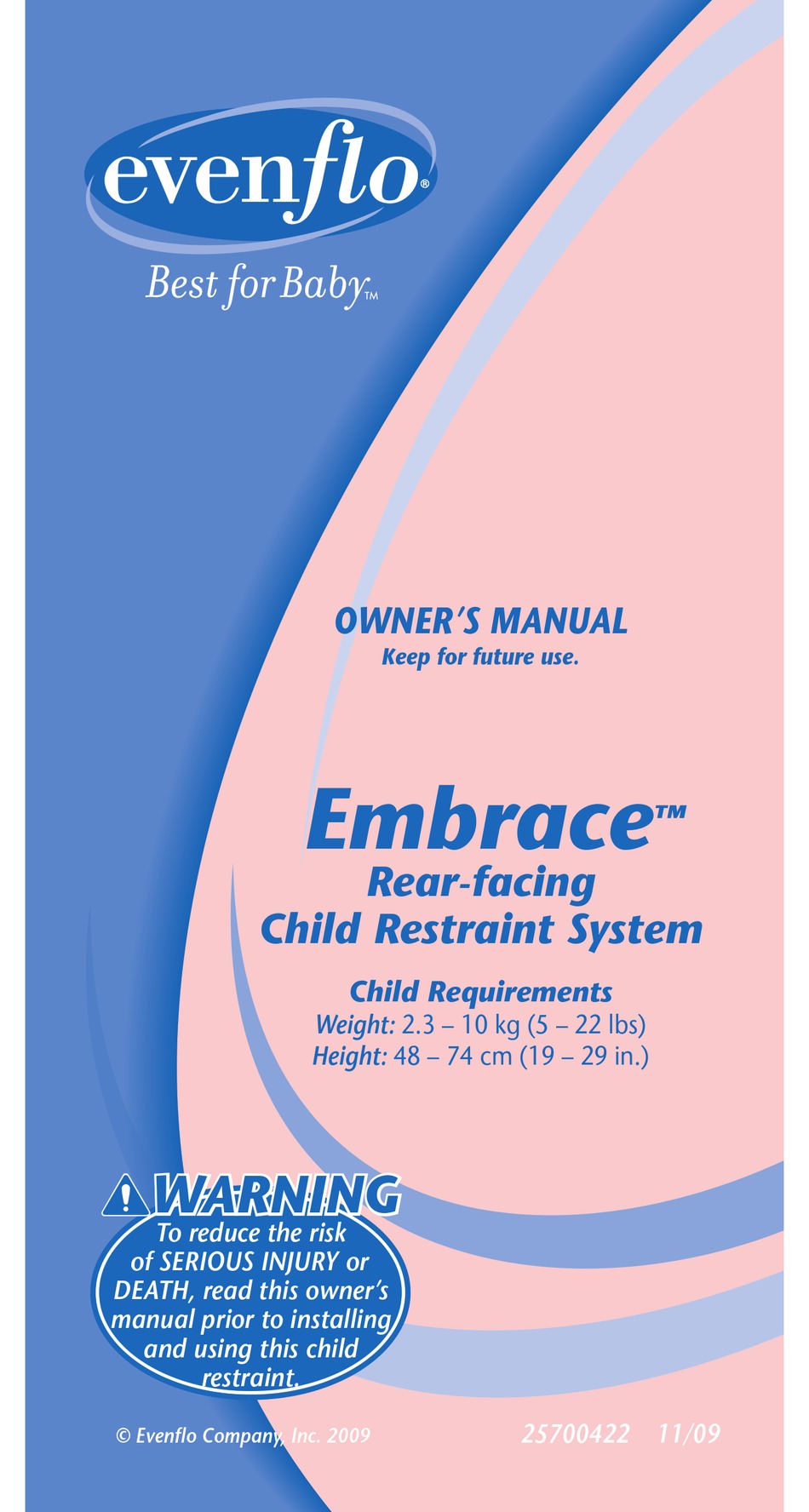 evenflo embrace 35 manual