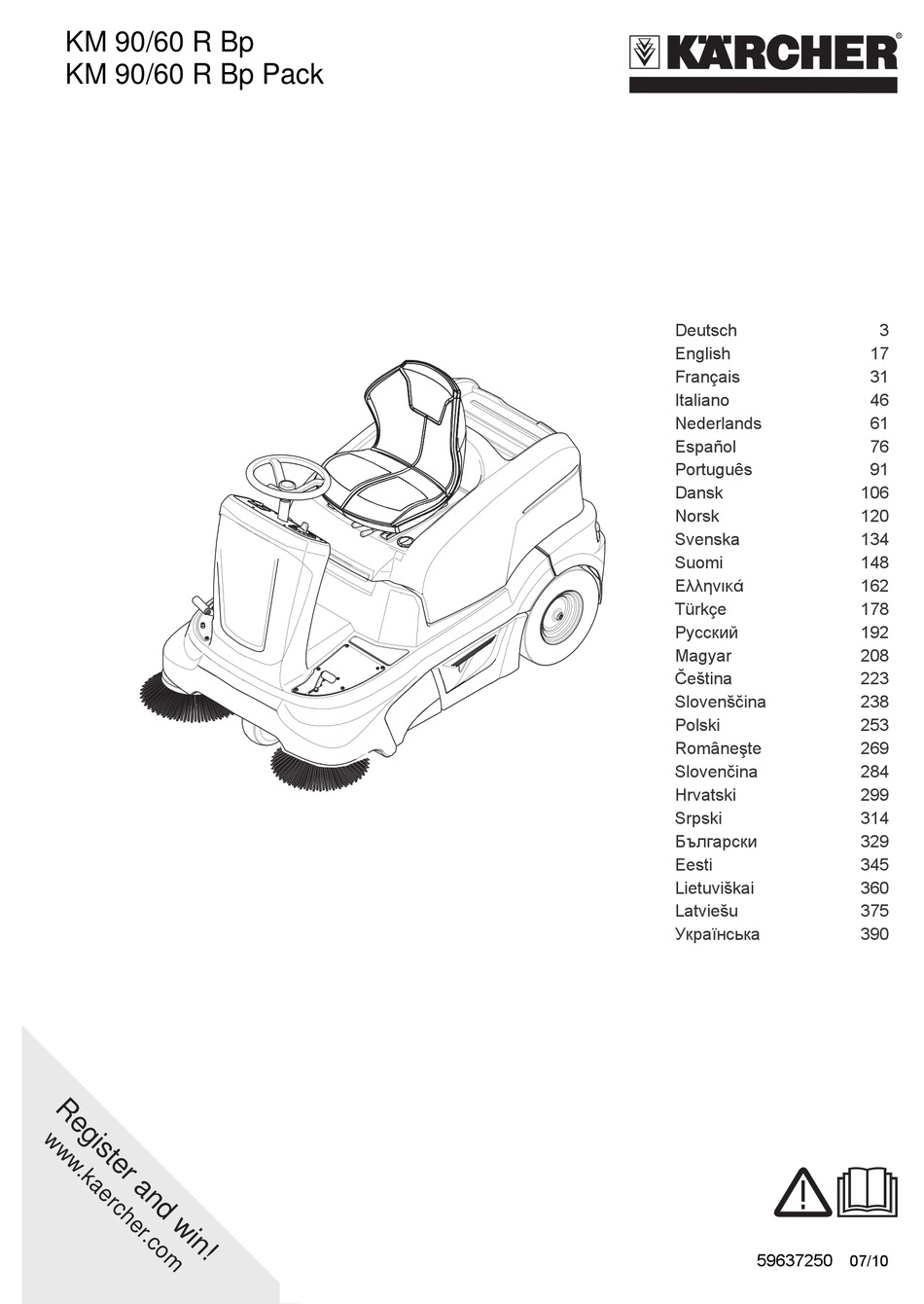 Karcher Km 90 60 R Bp Manual Pdf Download Manualslib