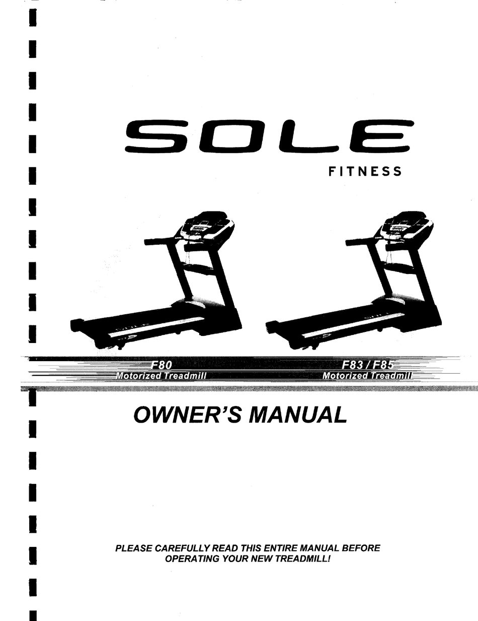 SOLE FITNESS F80 OWNER'S MANUAL Pdf Download ManualsLib