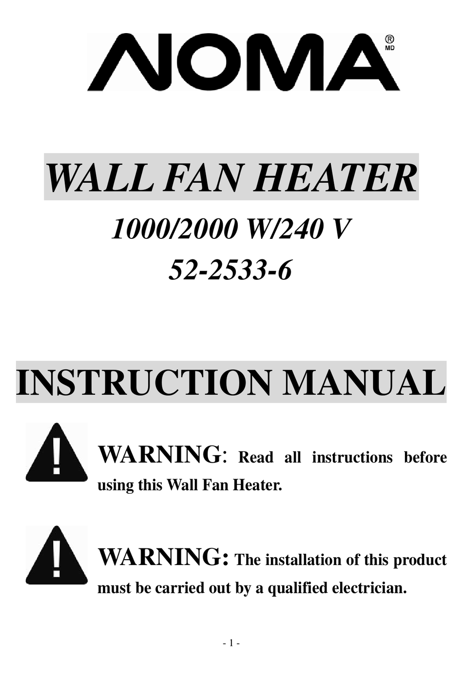 NOMA 52-2533-6 INSTRUCTION MANUAL Pdf Download | ManualsLib  Noma Convection Heater Wiring Diagram    ManualsLib