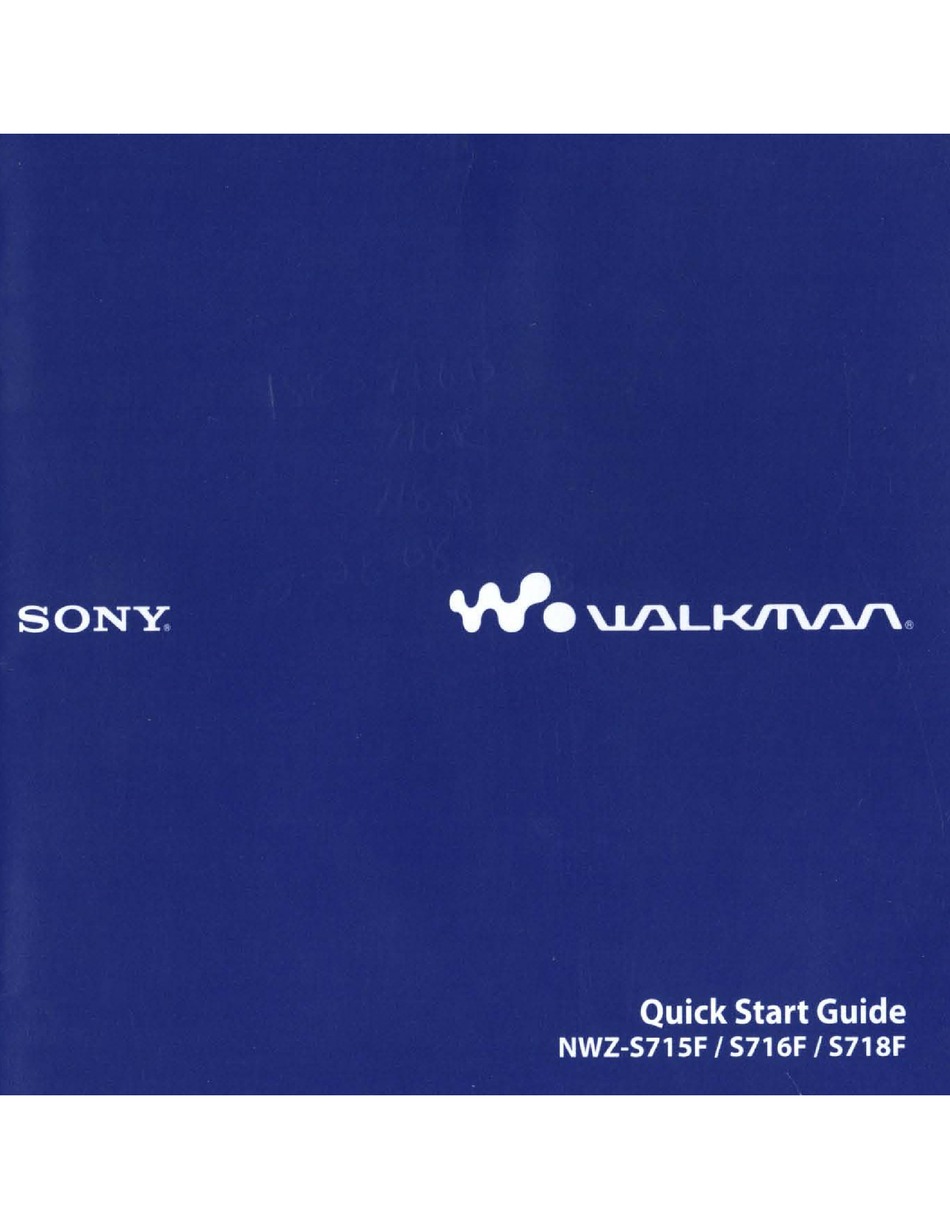 SONY NWZ-S715F QUICK START MANUAL Pdf Download | ManualsLib