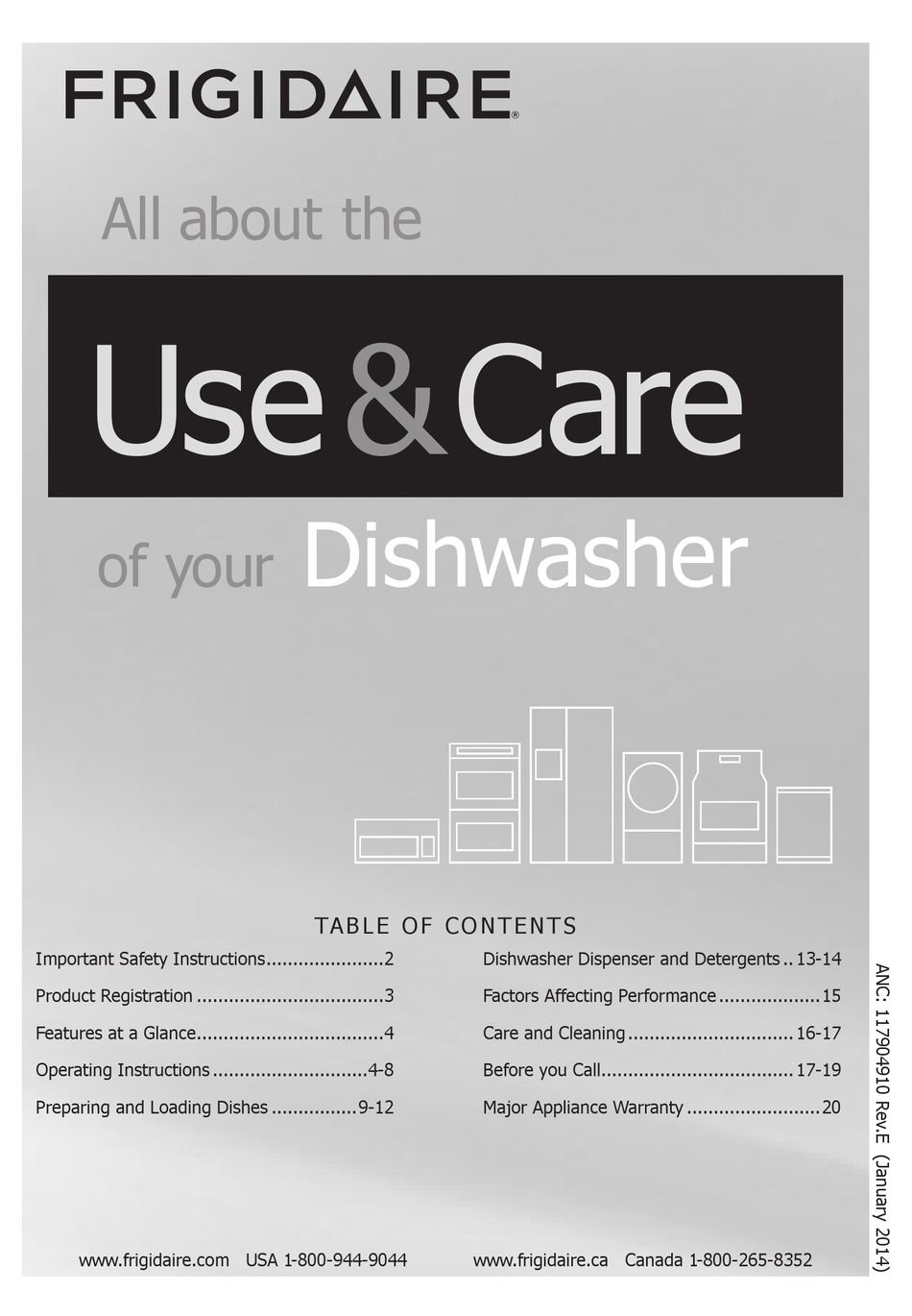 Frigidaire professional clearance dishwasher reset