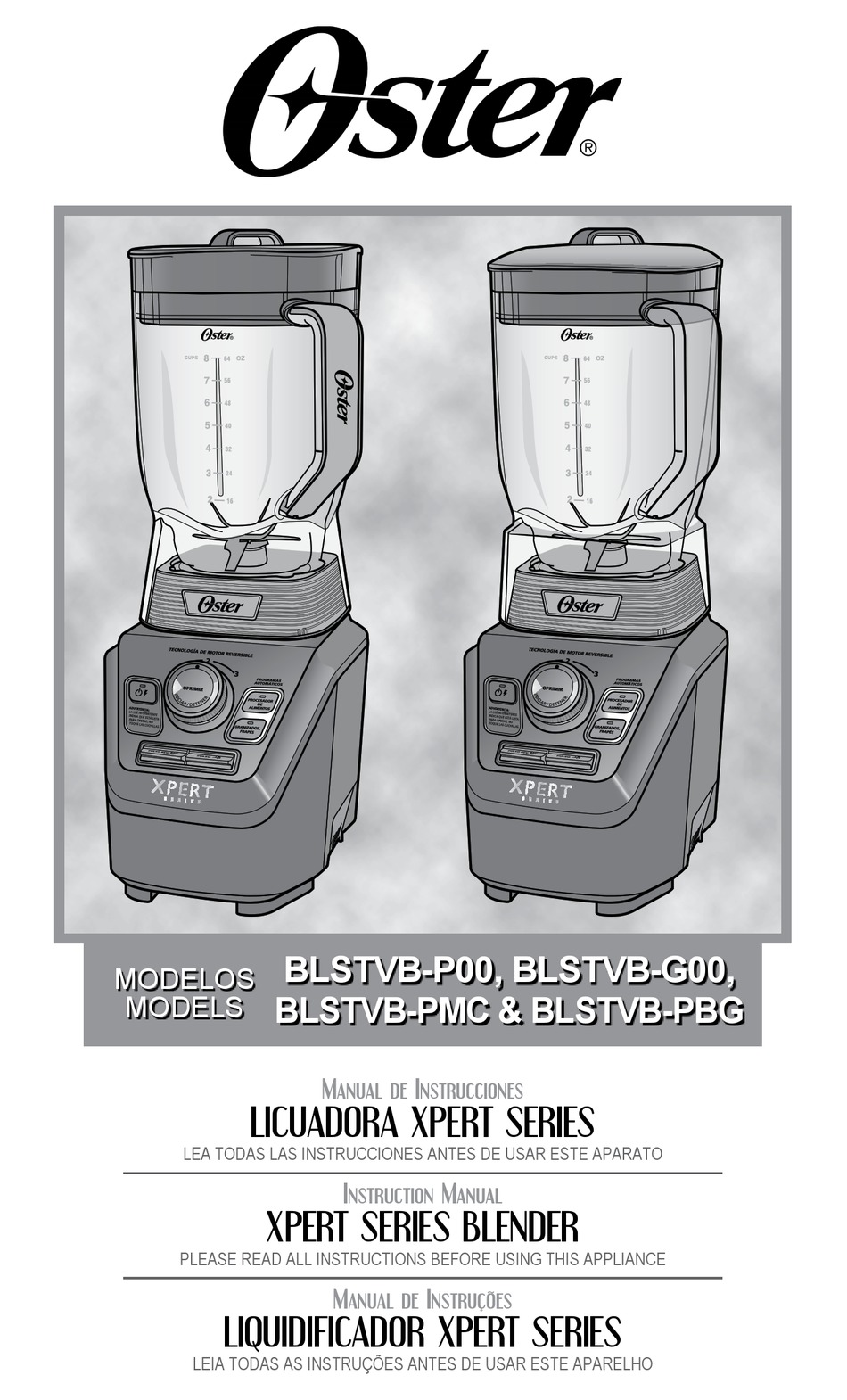 Oster Xpert Blstvb Pmc Instruction Manual Pdf Download Manualslib