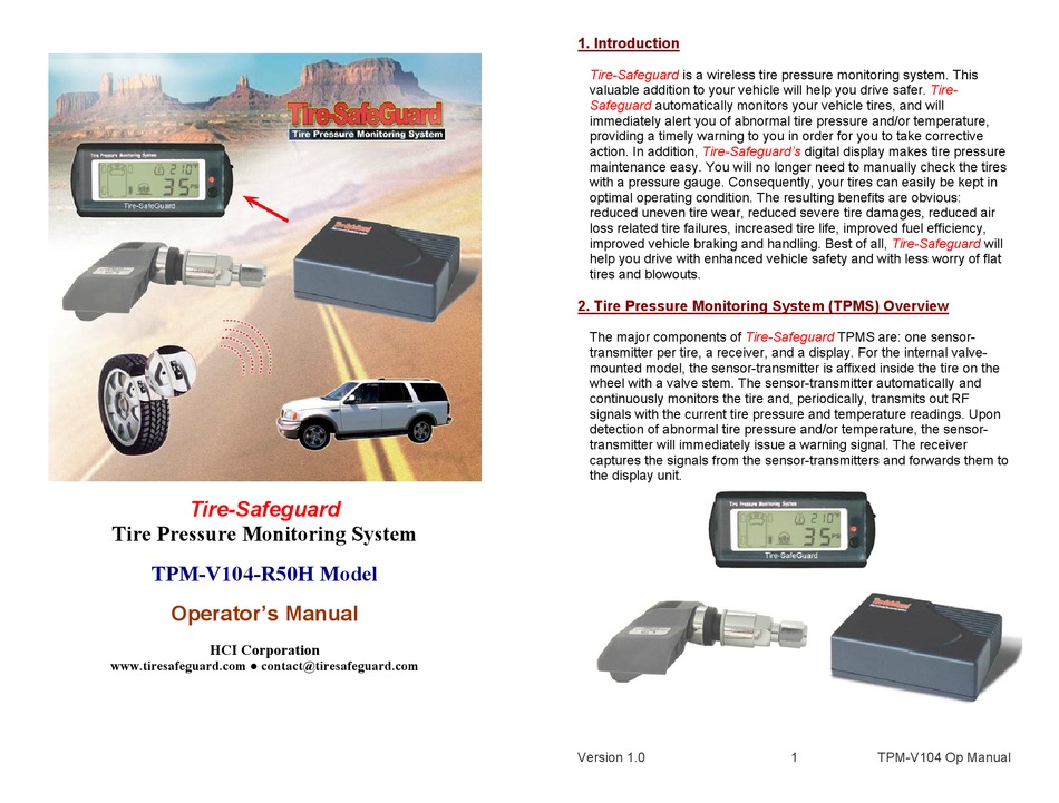 TIRESAFEGUARD TPMV104R50H OPERATOR'S MANUAL Pdf Download ManualsLib