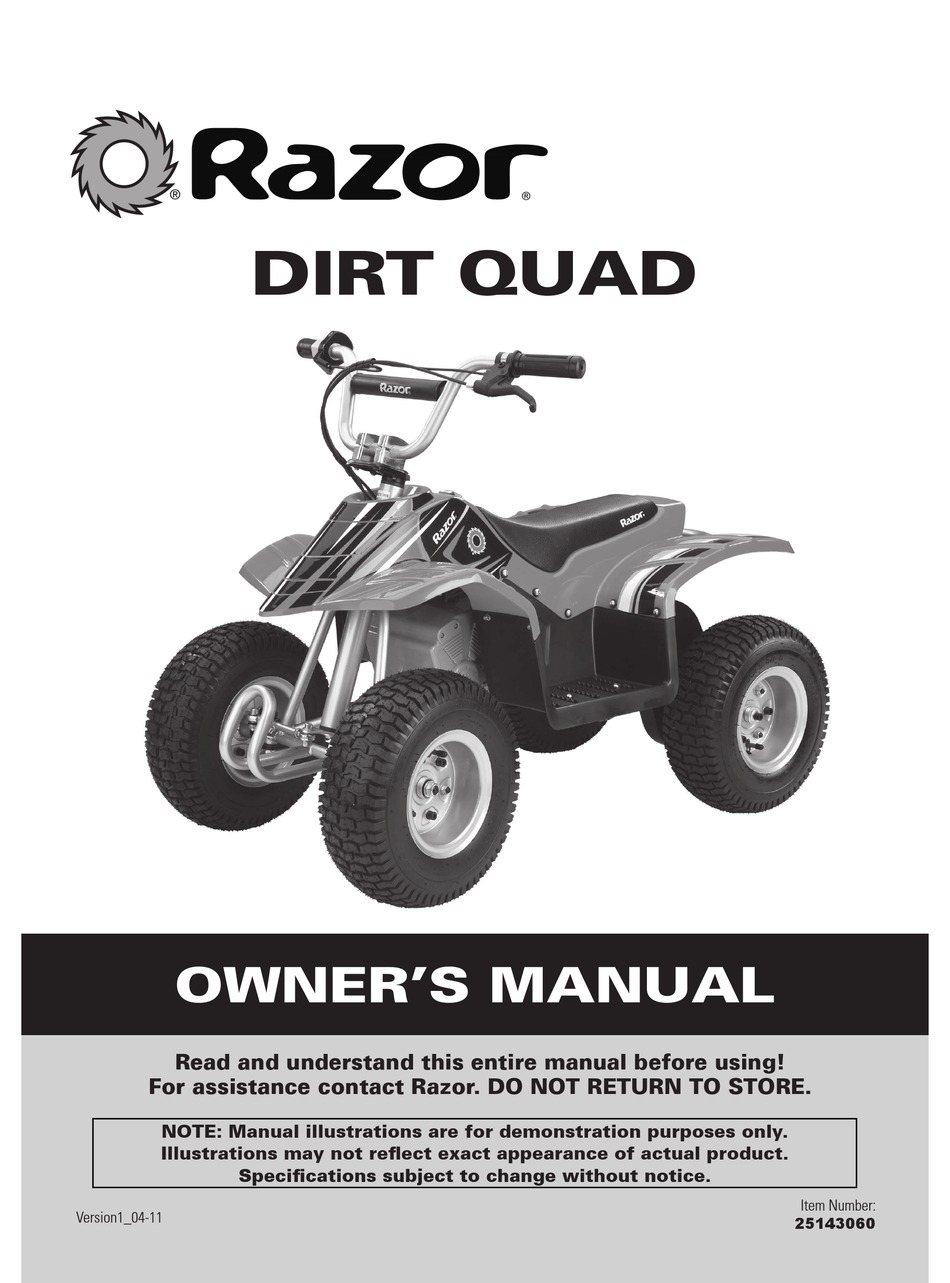 razor dirt quad not charging