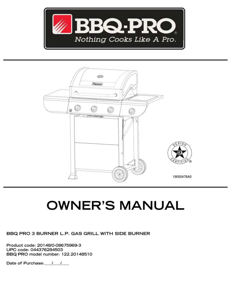 BBQ 122.20148510 OWNER'S MANUAL Pdf Download ManualsLib