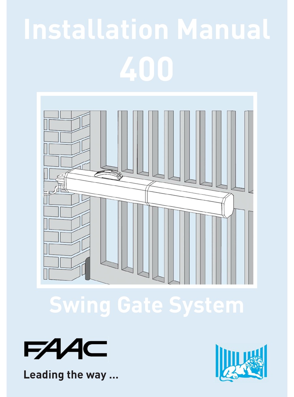 FAAC 400 INSTALLATION MANUAL Pdf Download | ManualsLib