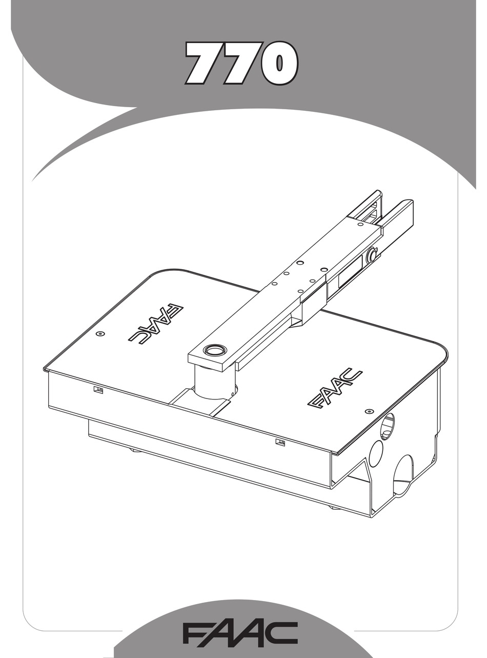 770N 24V operator - FAAC - PDF Catalogs, Documentation