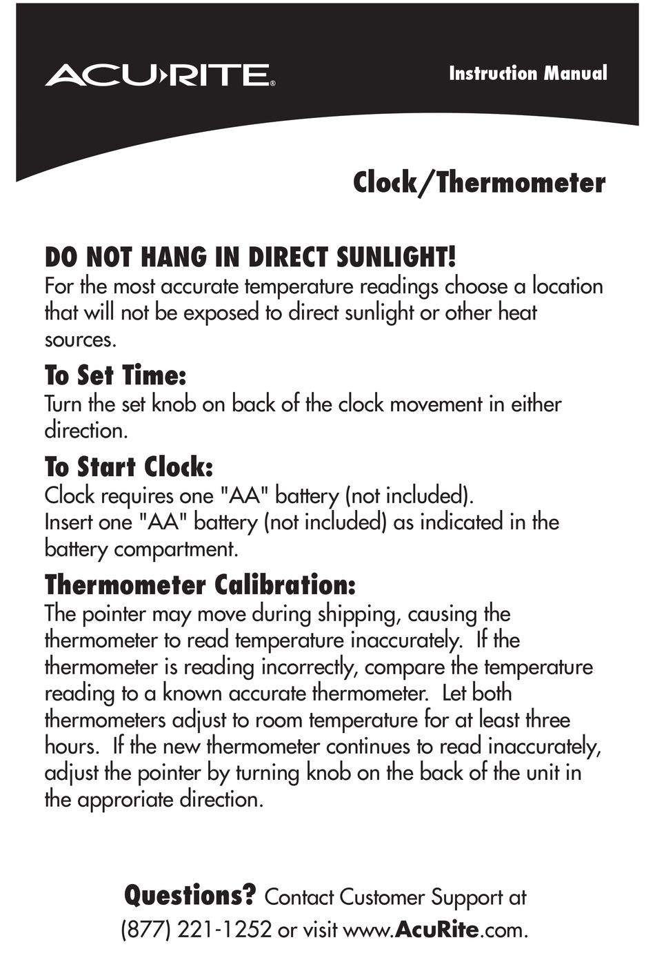 ACURITE ATOMIC CLOCK INSTRUCTION MANUAL Pdf Download ManualsLib