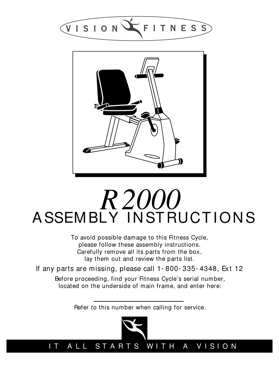 VISION FITNESS R2000 ASSEMBLY 