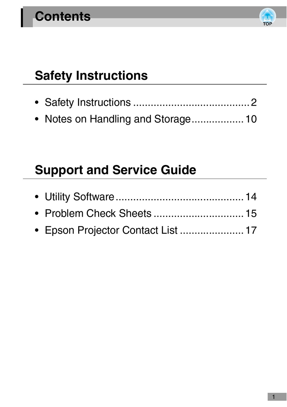 EPSON PROJECTOR SAFETY INSTRUCTIONS Pdf Download ManualsLib