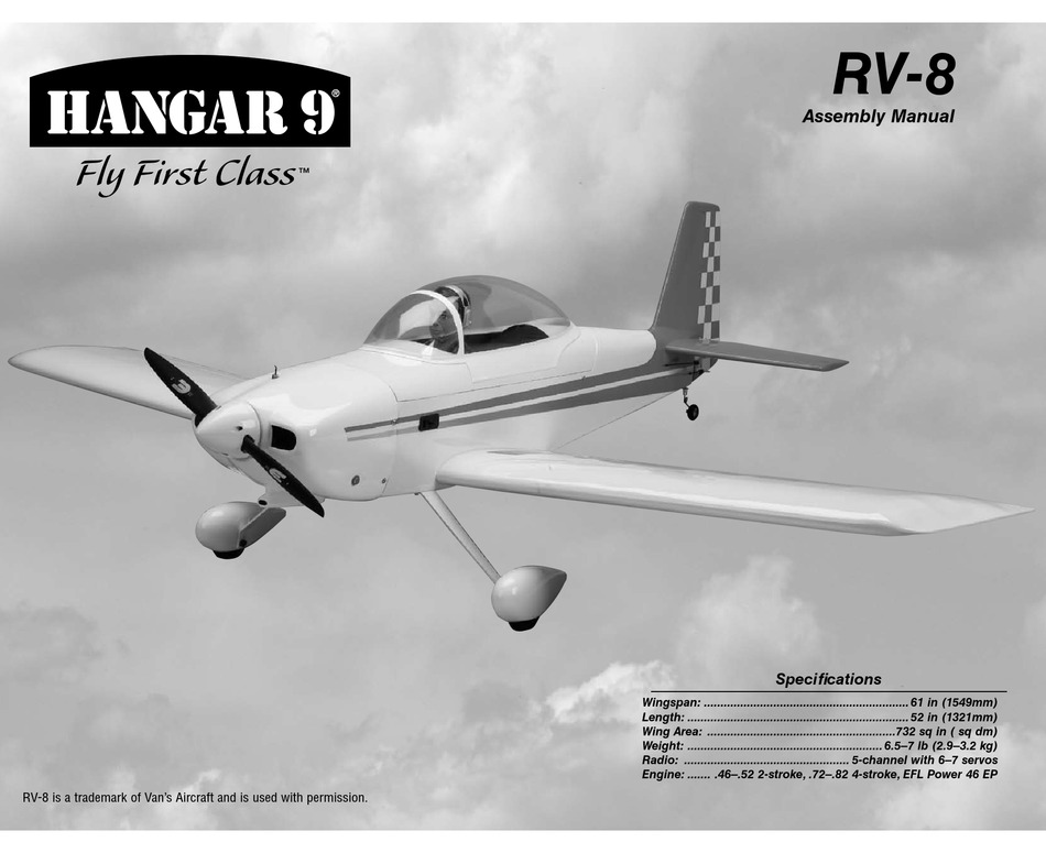 HANGAR 9 RV8 ASSEMBLY MANUAL Pdf Download ManualsLib