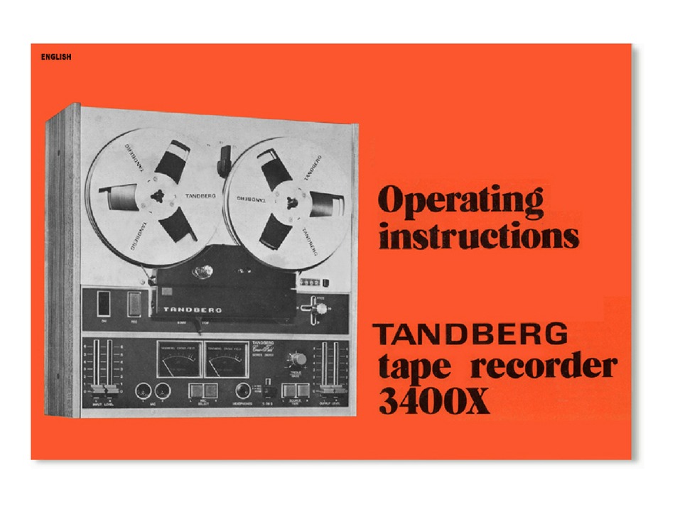 TANDBERG 3400X OPERATING INSTRUCTIONS MANUAL Pdf Download