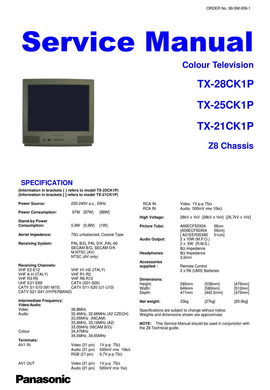 Panasonic Tx 28ck1p Service Manual Pdf Download Manualslib