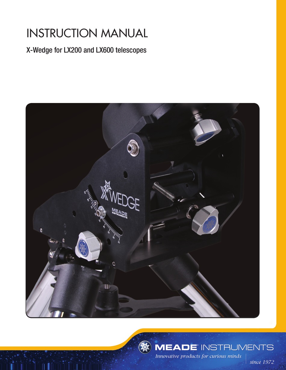 MEADE X-WEDGE INSTRUCTION MANUAL Pdf Download | ManualsLib