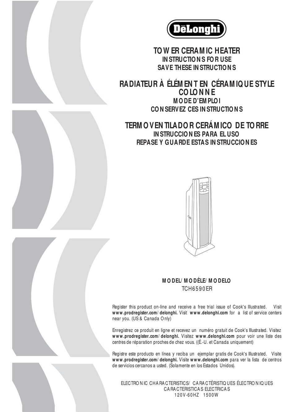 Maintenance D Longhi TCH6590ER Instructions For Use Manual Page