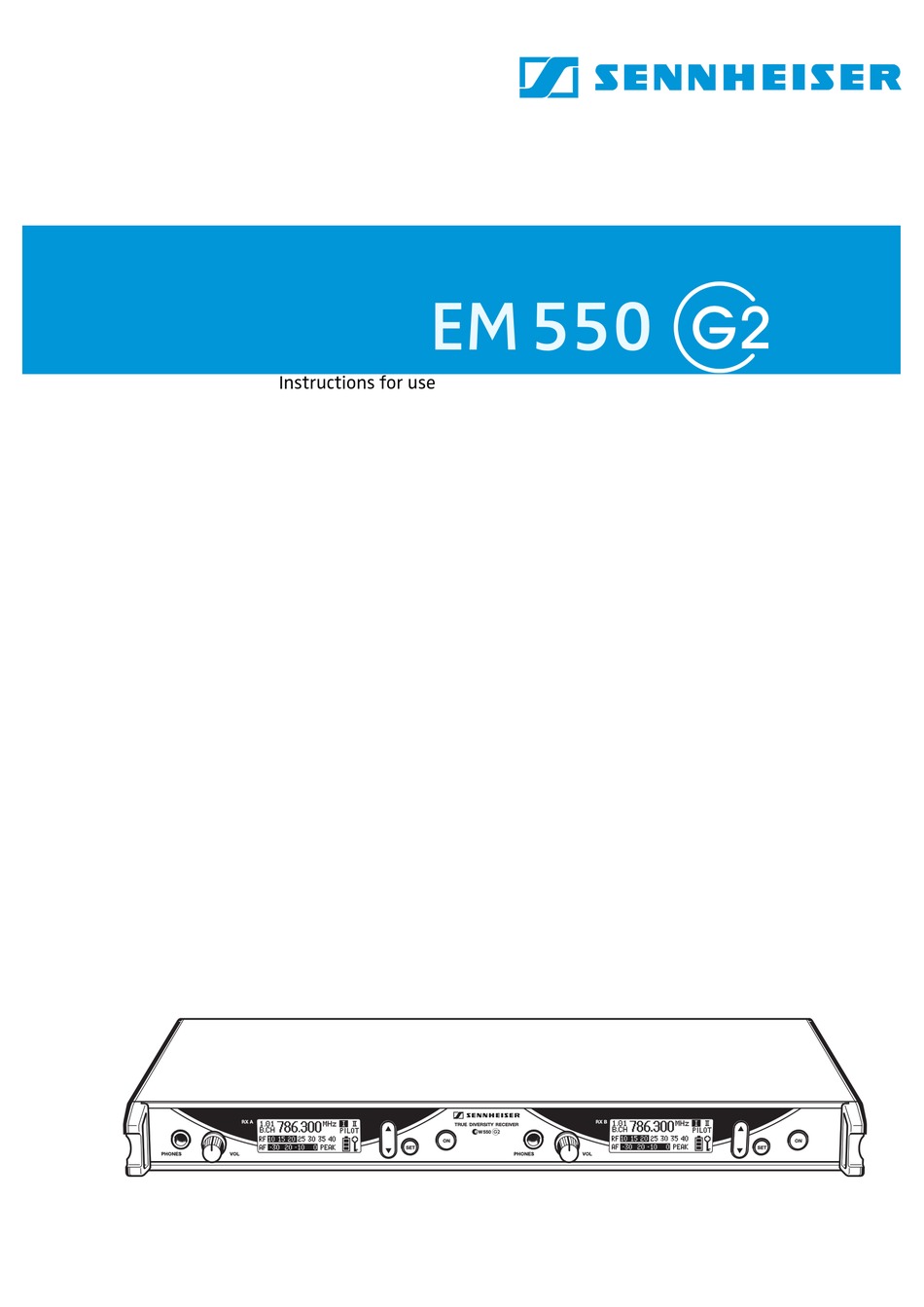 Sennheiser Em 550 G2 Instructions For Use Manual Pdf Download Manualslib