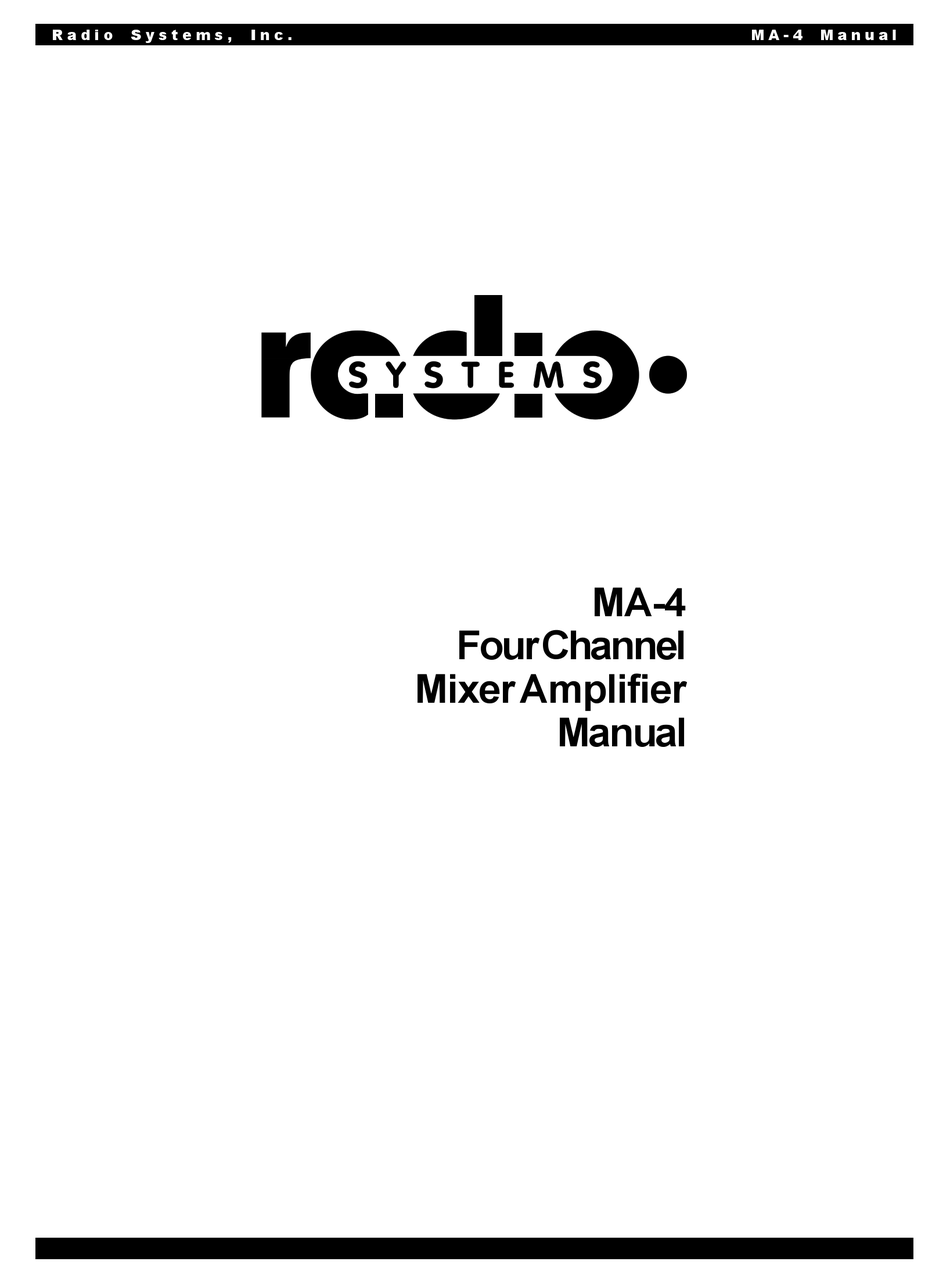 radio-systems-ma-4-manual-pdf-download-manualslib