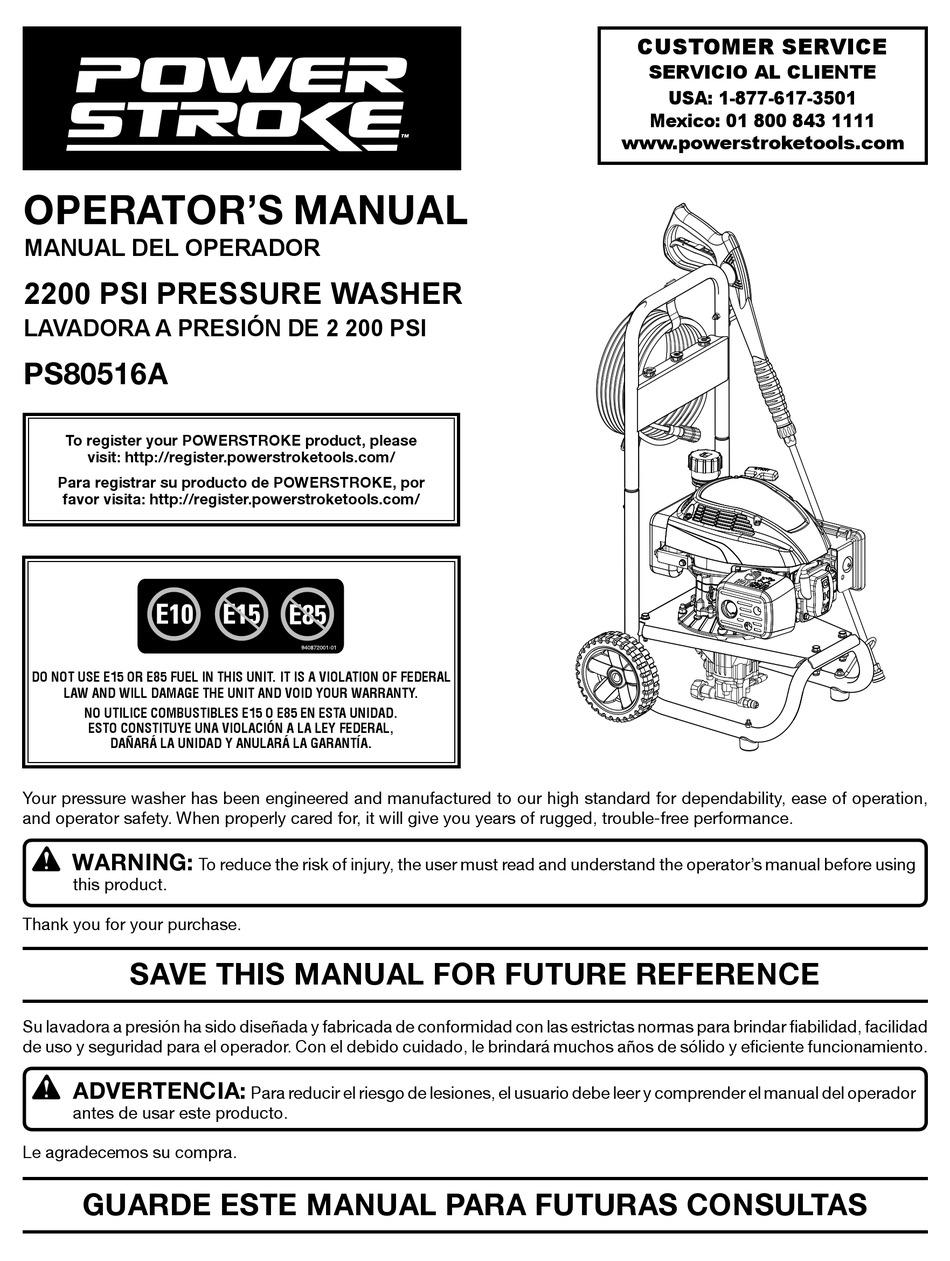 POWER STROKE PS80516A OPERATOR'S MANUAL Pdf Download ManualsLib
